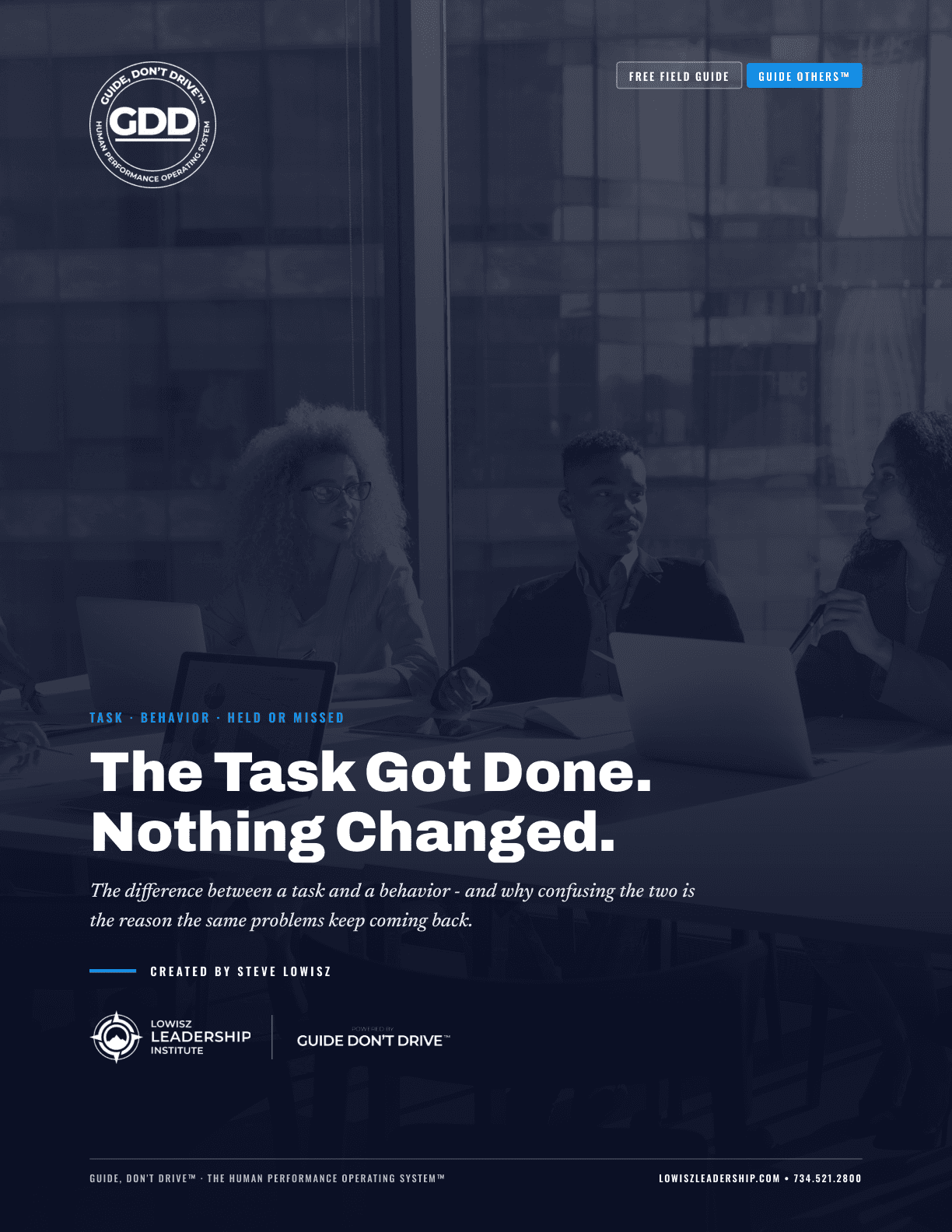 Cover of the field guide The Task Got Done. Nothing Changed.
