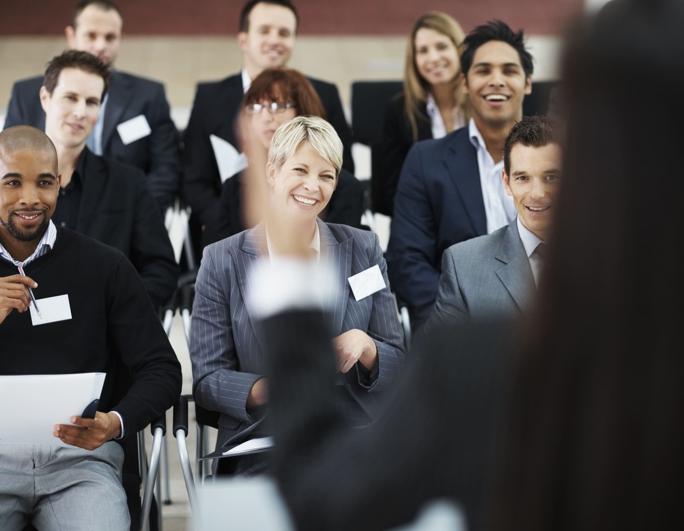 Diverse group of business professionals at a leadership session