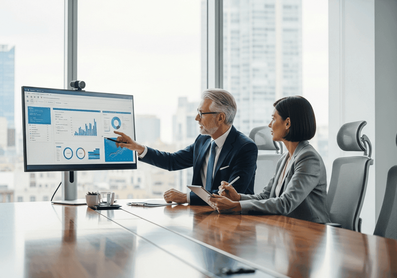 Senior business leaders in strategic conversation