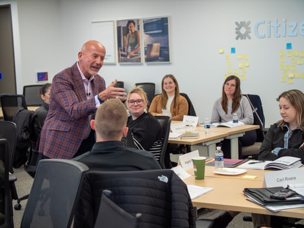 Steve Lowisz leading a DEC leadership session with cohort participants
