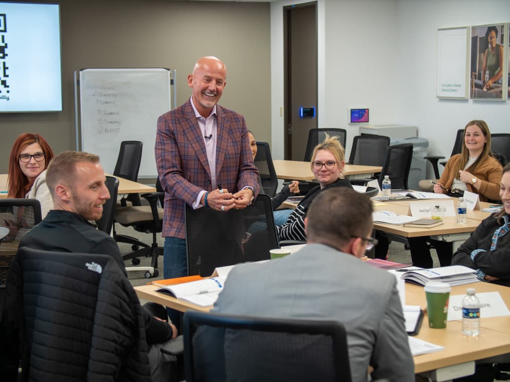 Steve Lowisz leading a DEC leadership session with cohort participants